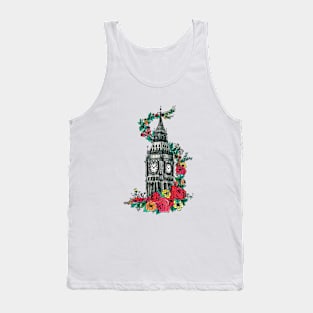 Big Ben London clock tower - Floral Tank Top